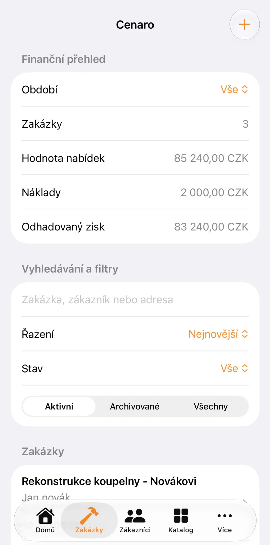 Prehľad zákaziek